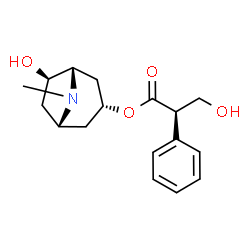 ChemSpider 2D Image | (1S,3R,5S,6R)-6-Hydroxy-8-methyl-8-azabicyclo[3.2.1]oct-3-yl (2R)-3-hydroxy-2-phenylpropanoate | C17H23NO4