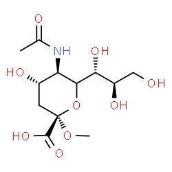 ChemSpider 2D Image | Methyl 5-acetamido-3,5-dideoxy-6-[(1R,2R)-1,2,3-trihydroxypropyl]-beta-L-threo-hex-2-ulopyranosidonic acid | C12H21NO9