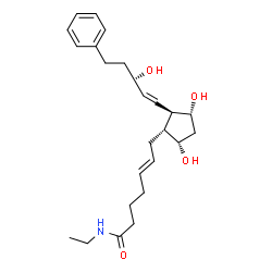 ChemSpider 2D Image | (5E)-7-{(1R,2R,3R,5S)-3,5-Dihydroxy-2-[(3S)-3-hydroxy-5-phenyl-1-penten-1-yl]cyclopentyl}-N-ethyl-5-heptenamide | C25H37NO4