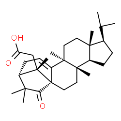 ChemSpider 2D Image | [(1R,4S,5R,8R,9R,12S,16R,19S)-8-Isopropyl-4,9,12,17,17,19-hexamethyl-18-oxopentacyclo[14.2.1.0~1,13~.0~4,12~.0~5,9~]nonadec-13-en-19-yl]acetic acid | C30H46O3