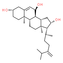 ChemSpider 2D Image | (3beta,7alpha,16beta,20R)-Ergosta-5,24(28)-diene-3,7,16-triol | C28H46O3