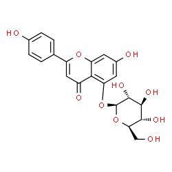 ChemSpider 2D Image | 7-Hydroxy-2-(4-hydroxyphenyl)-4-oxo-4H-chromen-5-yl beta-D-glucopyranoside | C21H20O10