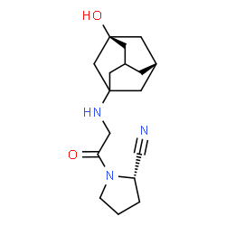 ChemSpider 2D Image | (2S)-1-{N-[(3S,5S)-3-Hydroxyadamantan-1-yl]glycyl}-2-pyrrolidinecarbonitrile | C17H25N3O2