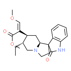 ChemSpider 2D Image | Methyl (16Z,20alpha)-17-methoxy-2-oxocorynox-16-en-16-carboxylate | C22H28N2O4
