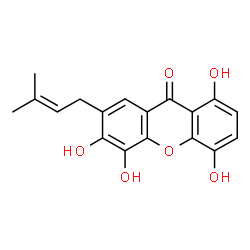ChemSpider 2D Image | 1,4,5,6-Tetrahydroxy-7-prenylxanthone | C18H16O6