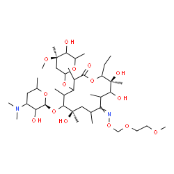 ChemSpider 2D Image | (7R,13S)-6-{[(2S)-4-(Dimethylamino)-3-hydroxy-6-methyltetrahydro-2H-pyran-2-yl]oxy}-14-ethyl-7,12,13-trihydroxy-4-{[(4R)-5-hydroxy-4-methoxy-4,6-dimethyltetrahydro-2H-pyran-2-yl]oxy}-10-{[(2-methoxyet
hoxy)methoxy]imino}-3,5,7,9,11,13-hexamethyloxacyclotetradecan-2-one | C41H76N2O15