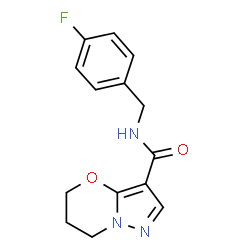 ChemSpider 2D Image | N-(4-Fluorobenzyl)-6,7-dihydro-5H-pyrazolo[5,1-b][1,3]oxazine-3-carboxamide | C14H14FN3O2