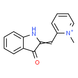 ChemSpider 2D Image | 1-Methyl-2-[(3-oxo-1,3-dihydro-2H-indol-2-ylidene)methyl]pyridinium | C15H13N2O