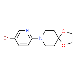 ChemSpider 2D Image | 8-(5-Bromo-2-pyridinyl)-1,4-dioxa-8-azaspiro[4.5]decane | C12H15BrN2O2
