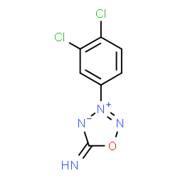 ChemSpider 2D Image | 3-(3,4-Dichlorophenyl)-5-imino-1,2,3,4-oxatriazol-3-ium-4-ide | C7H4Cl2N4O