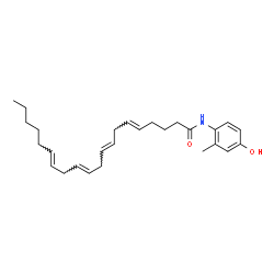 ChemSpider 2D Image | (5E,8E,11E,14E)-N-(4-Hydroxy-2-methylphenyl)-5,8,11,14-icosatetraenamide | C27H39NO2