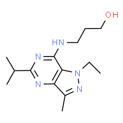 ChemSpider 2D Image | 3-[(1-Ethyl-5-isopropyl-3-methyl-1H-pyrazolo[4,3-d]pyrimidin-7-yl)amino]-1-propanol | C14H23N5O