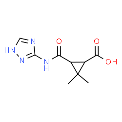 ChemSpider 2D Image | 2,2-Dimethyl-3-(1H-1,2,4-triazol-3-ylcarbamoyl)cyclopropanecarboxylic acid | C9H12N4O3