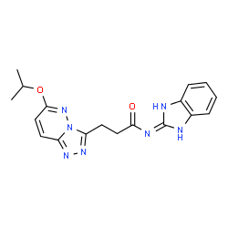 ChemSpider 2D Image | N-(1H-Benzimidazol-2-yl)-3-(6-isopropoxy[1,2,4]triazolo[4,3-b]pyridazin-3-yl)propanamide | C18H19N7O2