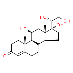 ChemSpider 2D Image | 4-Pregnene-11β,17α,20β,21-tetrol-3-one | C21H32O5