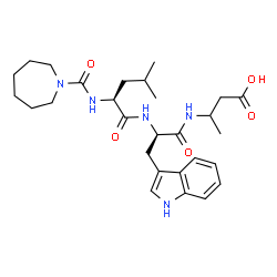 ChemSpider 2D Image | N-(1-Azepanylcarbonyl)-L-leucyl-N-(1-carboxy-2-propanyl)-D-tryptophanamide | C28H41N5O5