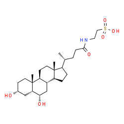 ChemSpider 2D Image | 2-{[(3alpha,5beta,6alpha,17xi)-3,6-Dihydroxy-24-oxocholan-24-yl]amino}ethanesulfonic acid | C26H45NO6S