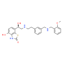 ChemSpider 2D Image | 4-Hydroxy-7-[(1R)-1-hydroxy-2-{[2-(3-{[(2-methoxybenzyl)amino]methyl}phenyl)ethyl]amino}ethyl]-1,3-benzothiazol-2(3H)-one | C26H29N3O4S