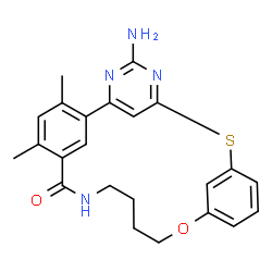 ChemSpider 2D Image | 4-Amino-21,23-dimethyl-13-oxa-7-thia-3,5,18-triazatetracyclo[18.3.1.1~2,6~.1~8,12~]hexacosa-1(24),2(26),3,5,8(25),9,11,20,22-nonaen-19-one | C23H24N4O2S