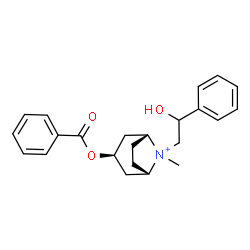 ChemSpider 2D Image | (3-endo)-3-(Benzoyloxy)-8-(2-hydroxy-2-phenylethyl)-8-methyl-8-azoniabicyclo[3.2.1]octane | C23H28NO3