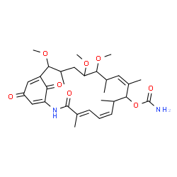 ChemSpider 2D Image | (4E,6Z,10Z)-13,14,17-Trimethoxy-4,8,10,12,16-pentamethyl-3,20,22-trioxo-2-azabicyclo[16.3.1]docosa-1(21),4,6,10,18-pentaen-9-yl carbamate | C30H42N2O8