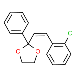 ChemSpider 2D Image | 2-[(Z)-2-(2-Chlorophenyl)vinyl]-2-phenyl-1,3-dioxolane | C17H15ClO2
