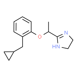 ChemSpider 2D Image | 2-{1-[2-(Cyclopropylmethyl)phenoxy]ethyl}-4,5-dihydro-1H-imidazole | C15H20N2O