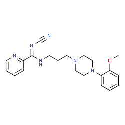 ChemSpider 2D Image | N-Cyano-N'-{3-[4-(2-methoxyphenyl)-1-piperazinyl]propyl}-2-pyridinecarboximidamide | C21H26N6O