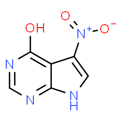 ChemSpider 2D Image | 5-Nitro-1,7-dihydro-4H-pyrrolo[2,3-d]pyrimidin-4-one | C6H4N4O3
