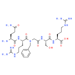 ChemSpider 2D Image | L-Glutaminyl-L-arginyl-N-benzylglycyl-L-seryl-L-arginine | C29H48N12O8