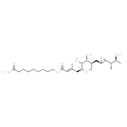 ChemSpider 2D Image | 9-({(2E)-4-[(2S,3R,4R,5S)-3,4-Dihydroxy-5-({(2R,3R)-3-[(2S,3S)-3-hydroxy-2-butanyl]-2-oxiranyl}methyl)tetrahydro-2H-pyran-2-yl]-3-methyl-2-butenoyl}oxy)nonanoic acid | C26H44O9