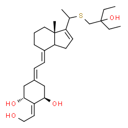 ChemSpider 2D Image | (1R,2Z,3R,5E,7E,14xi)-17-{1-[(2-Ethyl-2-hydroxybutyl)sulfanyl]ethyl}-2-(2-hydroxyethylidene)-9,10-secoestra-5,7,16-triene-1,3-diol | C28H44O4S
