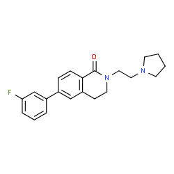 ChemSpider 2D Image | 6-(3-Fluorophenyl)-2-[2-(1-pyrrolidinyl)ethyl]-3,4-dihydro-1(2H)-isoquinolinone | C21H23FN2O