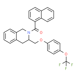 ChemSpider 2D Image | 1-Naphthyl[3-{[4-(trifluoromethoxy)phenoxy]methyl}-3,4-dihydro-2(1H)-isoquinolinyl]methanone | C28H22F3NO3
