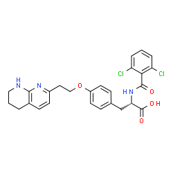 ChemSpider 2D Image | N-(2,6-Dichlorobenzoyl)-O-[2-(5,6,7,8-tetrahydro-1,8-naphthyridin-2-yl)ethyl]-L-tyrosine | C26H25Cl2N3O4