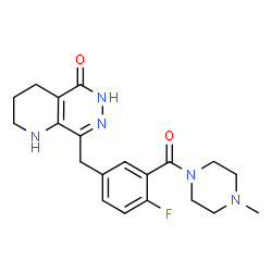 ChemSpider 2D Image | 8-{4-Fluoro-3-[(4-methyl-1-piperazinyl)carbonyl]benzyl}-2,3,4,6-tetrahydropyrido[2,3-d]pyridazin-5(1H)-one | C20H24FN5O2