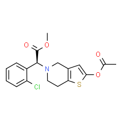 ChemSpider 2D Image | Methyl (2S)-(2-acetoxy-6,7-dihydrothieno[3,2-c]pyridin-5(4H)-yl)(2-chlorophenyl)acetate | C18H18ClNO4S