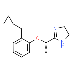 ChemSpider 2D Image | 2-{(1S)-1-[2-(Cyclopropylmethyl)phenoxy]ethyl}-4,5-dihydro-1H-imidazole | C15H20N2O