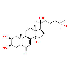 ChemSpider 2D Image | (2beta,3beta,5beta)-2,3,14,20,25-Pentahydroxycholest-7-en-6-one | C27H44O6