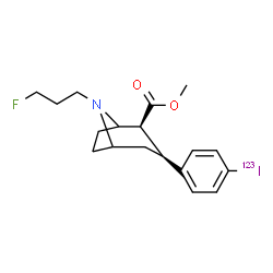 ChemSpider 2D Image | Methyl (2S,3S)-8-(3-fluoropropyl)-3-[4-(~123~I)iodophenyl]-8-azabicyclo[3.2.1]octane-2-carboxylate | C18H23F123INO2