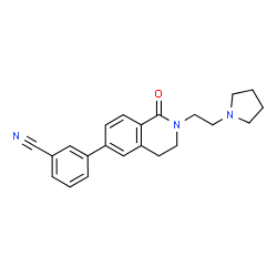 ChemSpider 2D Image | 3-{1-Oxo-2-[2-(1-pyrrolidinyl)ethyl]-1,2,3,4-tetrahydro-6-isoquinolinyl}benzonitrile | C22H23N3O