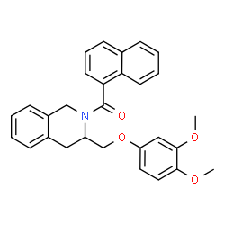 ChemSpider 2D Image | {3-[(3,4-Dimethoxyphenoxy)methyl]-3,4-dihydro-2(1H)-isoquinolinyl}(1-naphthyl)methanone | C29H27NO4