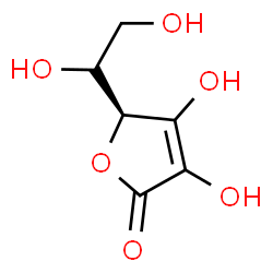 ChemSpider 2D Image | (5S)-5-(1,2-Dihydroxyethyl)-3,4-dihydroxy-2(5H)-furanone (non-preferred name) | C6H8O6