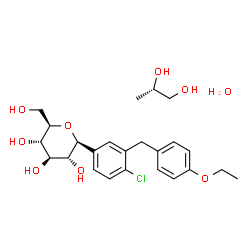 ChemSpider 2D Image | dapagliflozin (S)-propylene glycol hydrate | C24H35ClO9