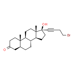 ChemSpider 2D Image | (5S,8R,9S,10S,13S,14S,17S)-17-(4-Bromo-1-butyn-1-yl)-17-hydroxy-10,13-dimethylhexadecahydro-3H-cyclopenta[a]phenanthren-3-one | C23H33BrO2