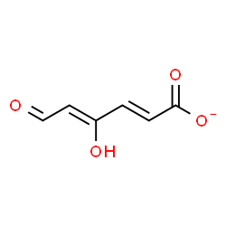 ChemSpider 2D Image | (2E,4Z)-4-Hydroxy-6-oxo-2,4-hexadienoate | C6H5O4