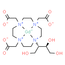 ChemSpider 2D Image | [2,2',2''-{10-[(2S,3R)-1,3,4-Trihydroxy-2-butanyl]-1,4,7,10-tetraazacyclododecane-1,4,7-triyl-kappa~4~N~1~,N~4~,N~7~,N~10~}triacetato(3-)]gadolinium | C18H31GdN4O9