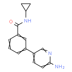 ChemSpider 2D Image | 3-(6-AMINOPYRIDIN-3-YL)-N-CYCLOPROPYLBENZAMIDE | C15H15N3O