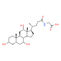 ChemSpider 2D Image | N-[(3alpha,5beta,7alpha,12alpha,14xi)-3,7,12-Trihydroxy-24-oxocholan-24-yl]glycine | C26H43NO6
