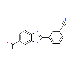 ChemSpider 2D Image | 2-(3-Cyanophenyl)benzimidazole-6-carboxylic acid | C15H9N3O2